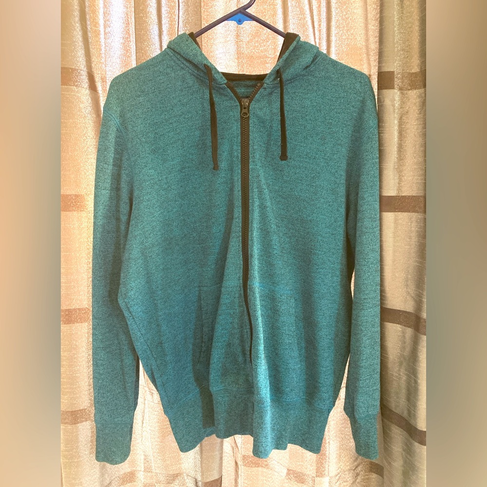 Op Men’s Hooded Zip-Up Sweatshirt, Green, Blue, Black, Size M 38-40